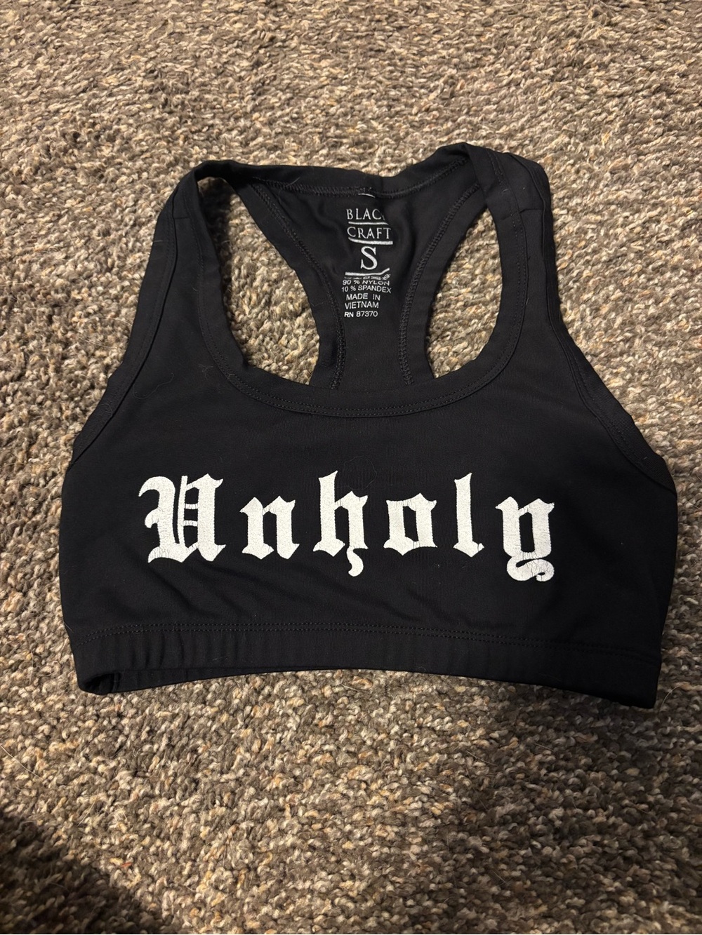 Black 'Unholy' Racerback Sports Bra - Black Craft